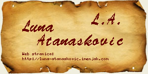 Luna Atanasković vizit kartica